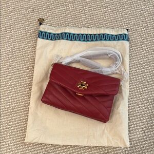 Tory Burch Red Quilted Leather Shoulder Bag